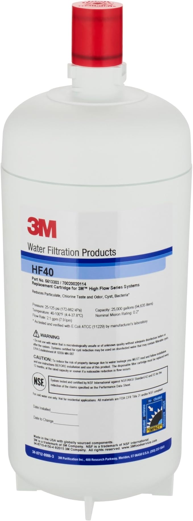 3M™ High Flow Series Replacement Cartridge, HF40-S